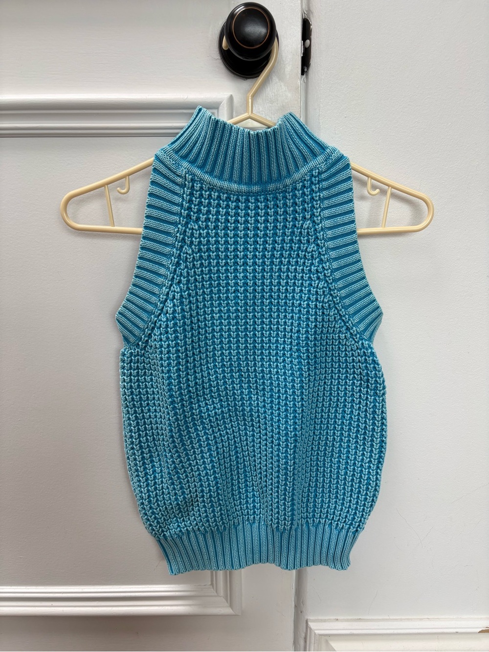 Michael Kors Turquoise Sleeveless Turtleneck Knit Sweater